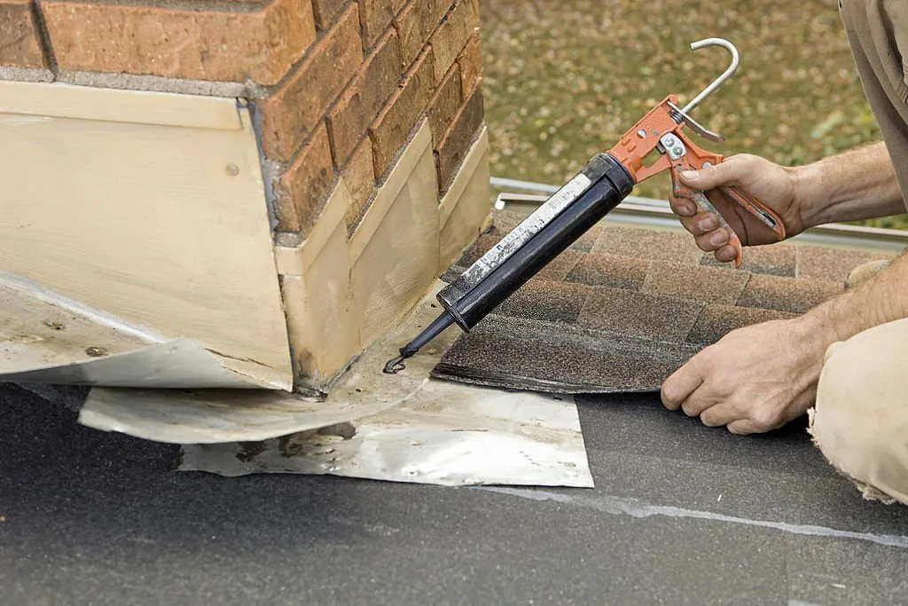 Sealing chimney flashing to stop a leak